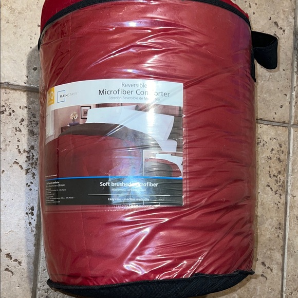Mainstays Red Brown Reversible Microfiber Full/Queen Comforter - Picture 1 of 1